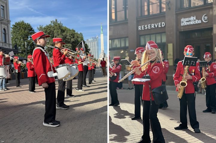 en gruppe mennesker som spiller instrumenter