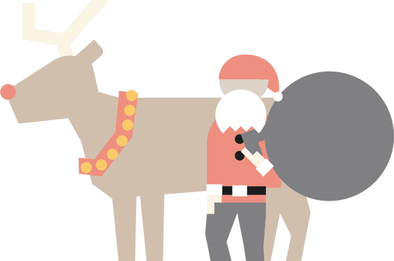 Julenisse og reinsdyr