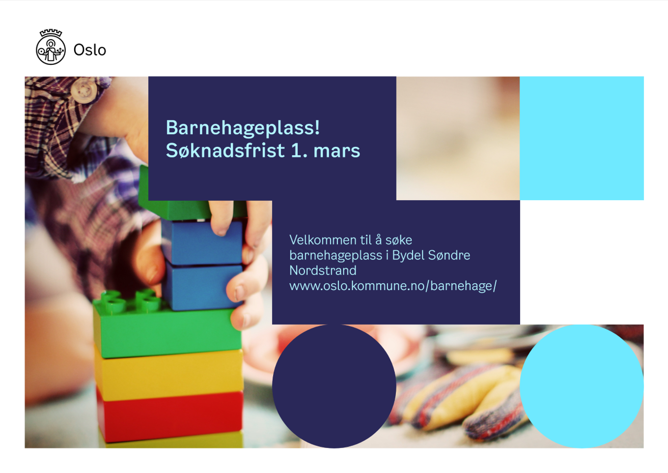 Foto: Oslo kommune Søknadfrist barnehageplass